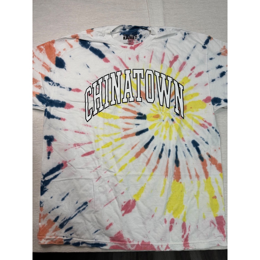 Chinatown Market Mens XL Tie Dye T-Shirt Multi Color Graphic Streetwear Cotton